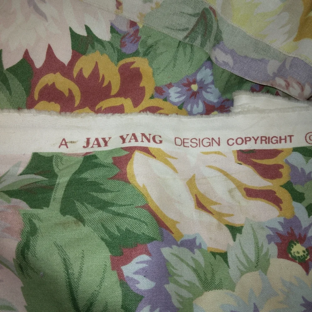 FABRIC Large Floral Light Upholstery fabric Jay Yang Designs, 5 yd